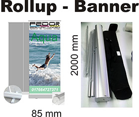 Rollup banner display fedor reklame allgaeu muenchen beschriftungen digitaldruck